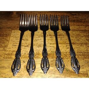 Oneida Raphael Set 5 Salad Forks Distinction Deluxe Stainless Flatware